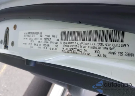 2012 Ram 1500 St z USA, uszkodzony, nr VIN 3C6JD6DP1CG244055